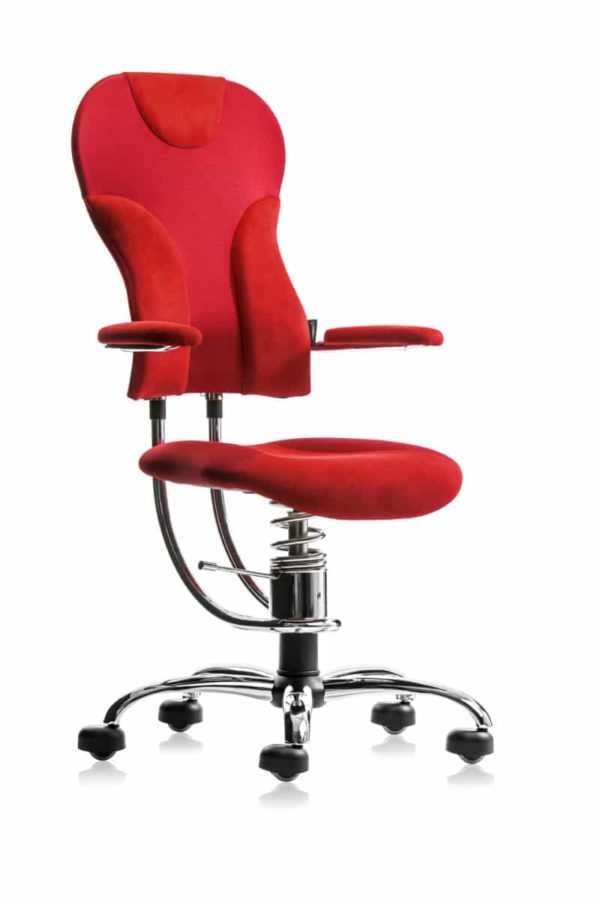 Chaise de bureau ergonomique active SpinaliS Spider SP-A302-RED-C-F